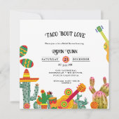 Taco over liefde paar douche bruiloft uitnodiginge kaart (Voorkant)