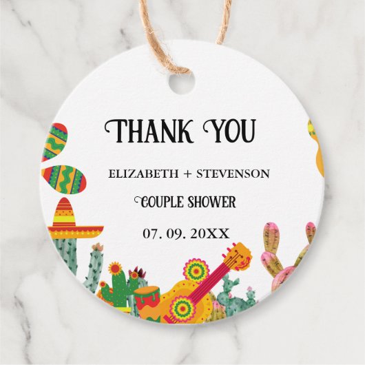 Taco over liefde paar douche dank je bedankjes labels (Voorkant)