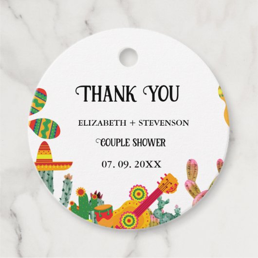 Taco over liefde paar douche dank je bedankjes labels (Voorkant)