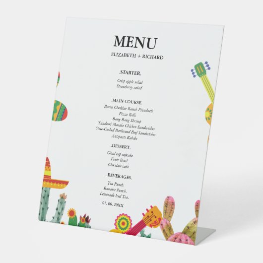 Taco over liefde paar douche Vrijgezellenfeest Reclamebord Met Voetstuk (Voorkant)