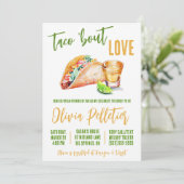 Taco 'Over liefde! Tacos en Tequila Vrijgezellenfe Kaart (Staand voorkant)