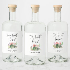 Taco Over Liefde Waterverf Cactus Fiesta Favor Likeurfles Etiket