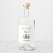Taco Over Liefde Waterverf Cactus Fiesta Favor Likeurfles Etiket (Voorkant)