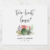 Taco Over Liefde Waterverf Cactus Succulent Fiesta Bier Etiket (Enkel label)