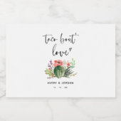 Taco Over Liefde Waterverf Cactus Succulent Fiesta Likeurfles Etiket (Enkel label)