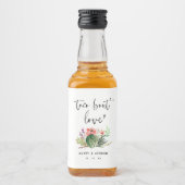 Taco Over Liefde Waterverf Cactus Succulent Fiesta Likeurfles Etiket (Voorkant)