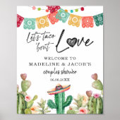 Taco Over Liefde Welkom Bord Fiesta Cactus Bruilof Poster (Voorkant)