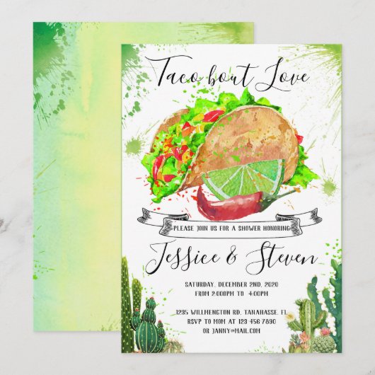 Taco over liefdesparen doucheknocactus kaart (Voorkant / Achterkant)