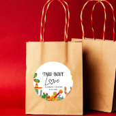 Taco over liefdesverlovingsfeest ronde sticker