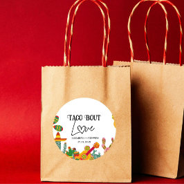 Taco over liefdesverlovingsfeest ronde sticker