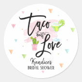 Taco Over Love Bruiloftsfeest Fiesta Ronde Sticker (Voorkant)