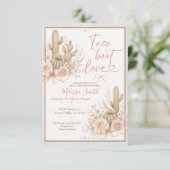 Taco Over Love Bruiloftsshower Blush Cactus Kaart (Staand voorkant)