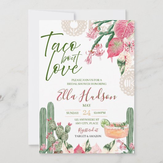 Taco Over Love Bruiloftsuitnodiging Kaart (Voorkant)