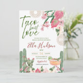 Taco Over Love Bruiloftsuitnodiging Kaart (Staand voorkant)