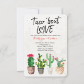 Taco Over Love Cactus verlovingsfeest Uitnodiging (Voorkant)