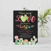 Taco over Love Couples Shower Invitations Kaart (Staand voorkant)