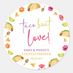 Taco Over Love! Fiesta Bruiloft Koppels Bruidsfees Ronde Sticker