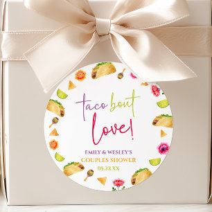 Taco Over Love! Fiesta Bruiloft Koppels Bruidsfees Ronde Sticker
