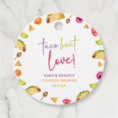 Taco Over Love! Fiesta Bruiloft Koppels Bruisparty Bedankjes Labels (Voorkant)