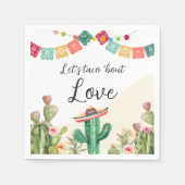 Taco Over Love Fiesta Cactus Watercolor Bruiloft Servet (Voorkant)