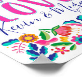 Taco Over Love Fiesta Feest Mexicaanse Bloemen Pos Poster (Hoek)