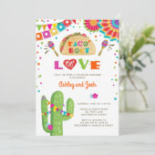Taco Over Love Fiesta Koppel Bruiloft Uitnodiging (Staand voorkant)