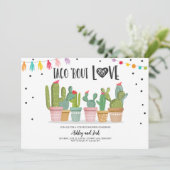 Taco Over Love Fiesta Koppel Bruisende Cactus Kaart (Staand voorkant)