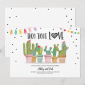 Taco Over Love Fiesta Koppel Bruisende Cactus Kaart (Voorkant / Achterkant)