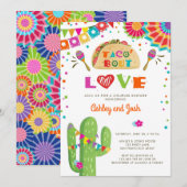 Taco Over Love Fiesta Koppels Bruiloft Uitnodiging (Voorkant / Achterkant)