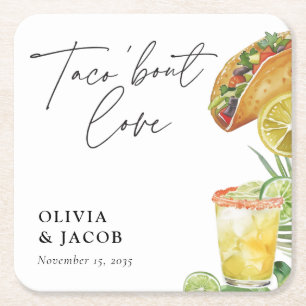 Taco over Love Mexicaanse Koppels Shower Kartonnen Onderzetters