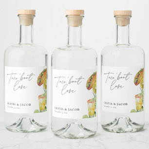 Taco over Love Mexicaanse Koppels Shower Likeurfles Etiket