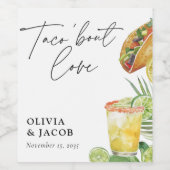 Taco over Love Mexicaanse Koppels Shower Wijn Etiket (Enkel label)