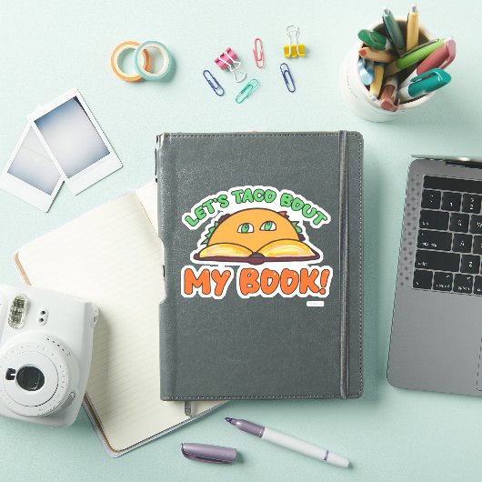 Taco over mijn boek Grappige auteur Promotie Kunst Sticker (iPad Cover)