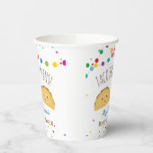 Taco over papierbekertjes met twee baby showers papieren bekers (Links)