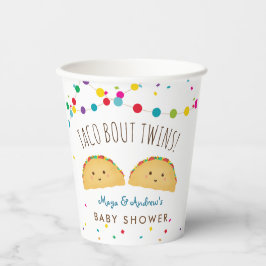 Taco over papierbekertjes met twee baby showers papieren bekers