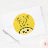 Taco Over Schattige Cutsie Ronde Sticker (Envelop)