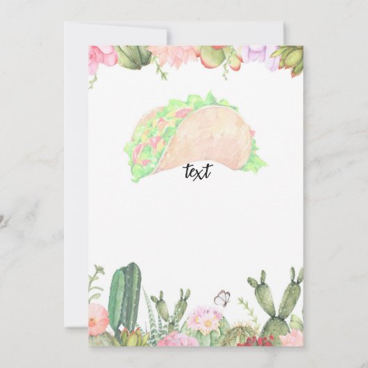 Taco ’Over Twee Fiesta, Taco Tweede Verjaardag Kaart (Achterkant)