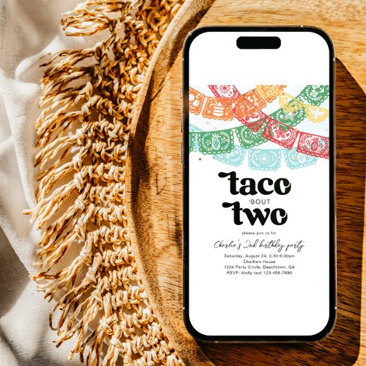 Taco over twee verjaardagsuitnodiging kaart