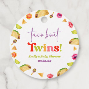 Taco over tweelingen! Fiesta-Baby shower Bedankjes Labels
