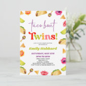Taco over tweelingen! Fiesta-Baby shower Kaart (Staand voorkant)