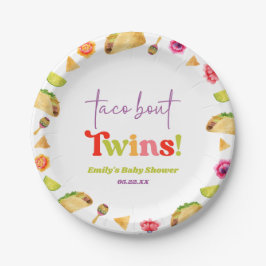 Taco over tweelingen! Fiesta-Baby shower Papieren Bordje