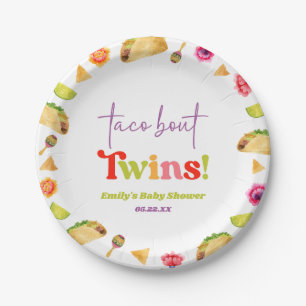 Taco over tweelingen! Fiesta-Baby shower Papieren Bordje