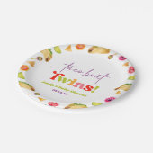 Taco over tweelingen! Fiesta-Baby shower Papieren Bordje (Gekanteld)