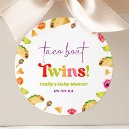 Taco over tweelingen! Fiesta-Baby shower Ronde Sticker