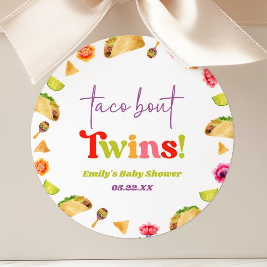 Taco over tweelingen! Fiesta-Baby shower Ronde Sticker