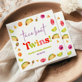 Taco over tweelingen! Fiesta-Baby shower Servet