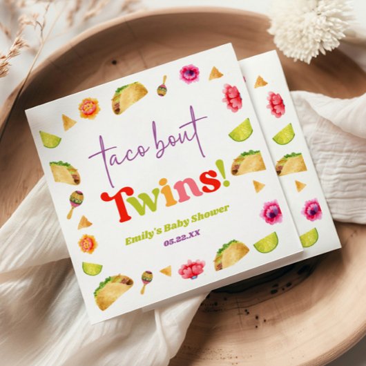 Taco over tweelingen! Fiesta-Baby shower Servet