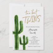 Taco over twins Cactus baby shower Invite card Kaart (Voorkant)