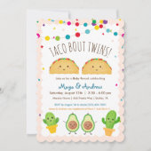Taco over Twins! Fiesta-thema Twin Baby onthaal Kaart (Voorkant)