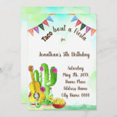 Taco over uitnodiging voor Fiesta Birthday (Voorkant / Achterkant)